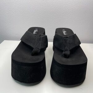 Black Chunky Platform Sandals, Size 6.5 / 37